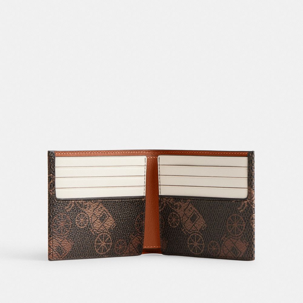 大型馬車主題圖案印花雙層皮夾