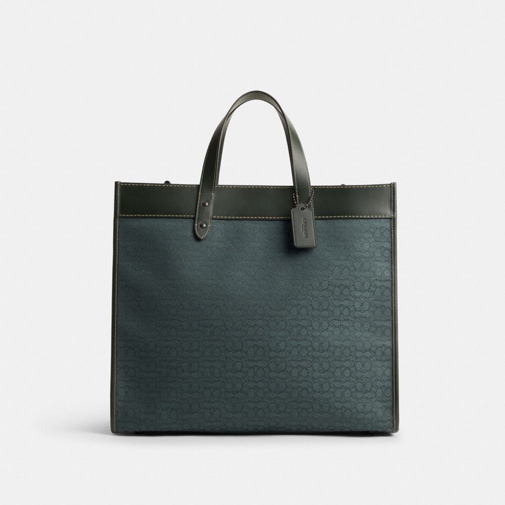 Field Tote Bag 40 In Micro Signature Jacquard - CM392 - Amazon Green