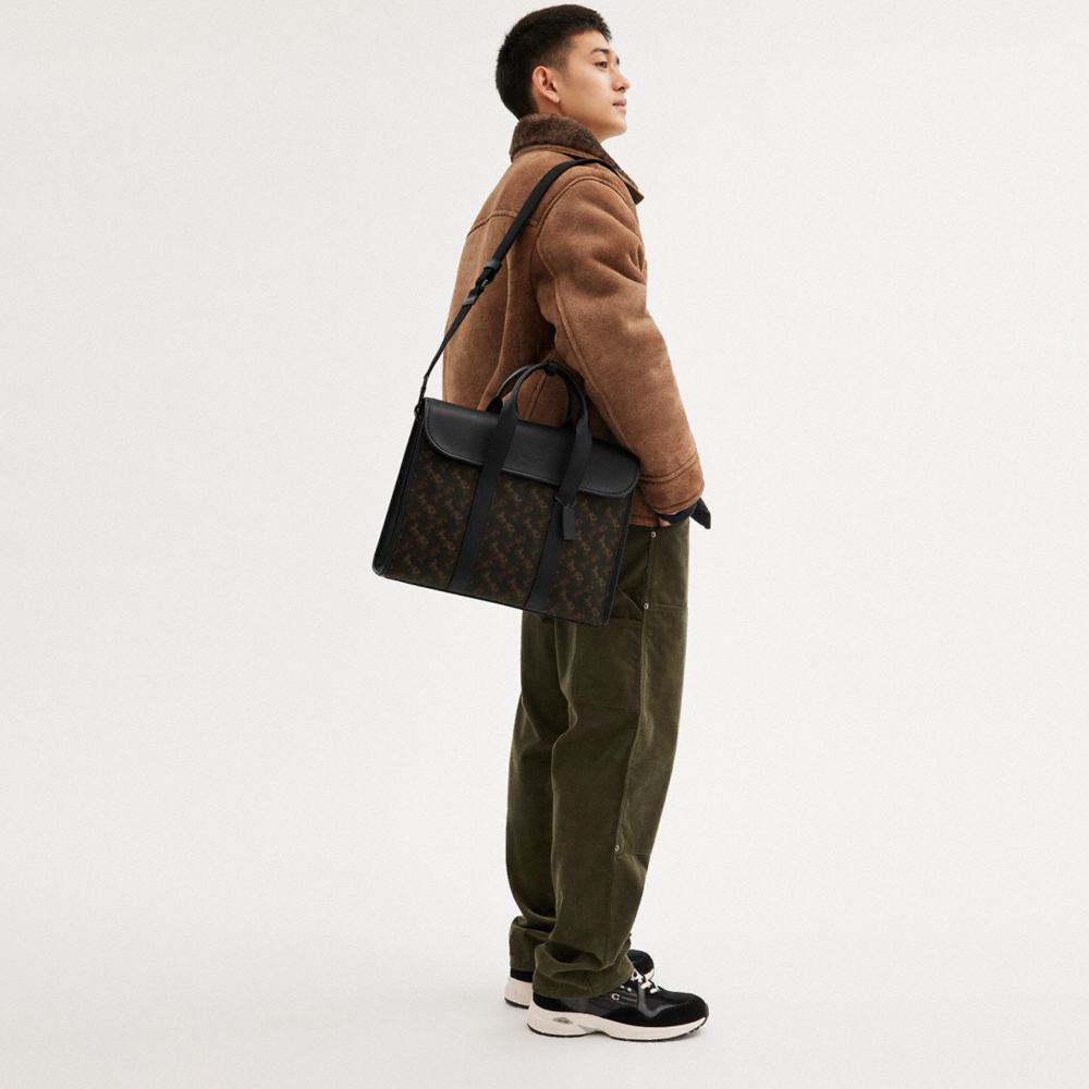 GOTHAM 馬車主題圖案印花公事包