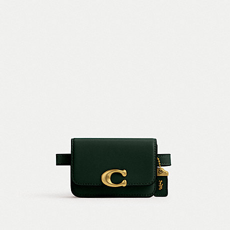 COACH CM433 Bandit Card Case Belt Bag Brass/Amazon-Green