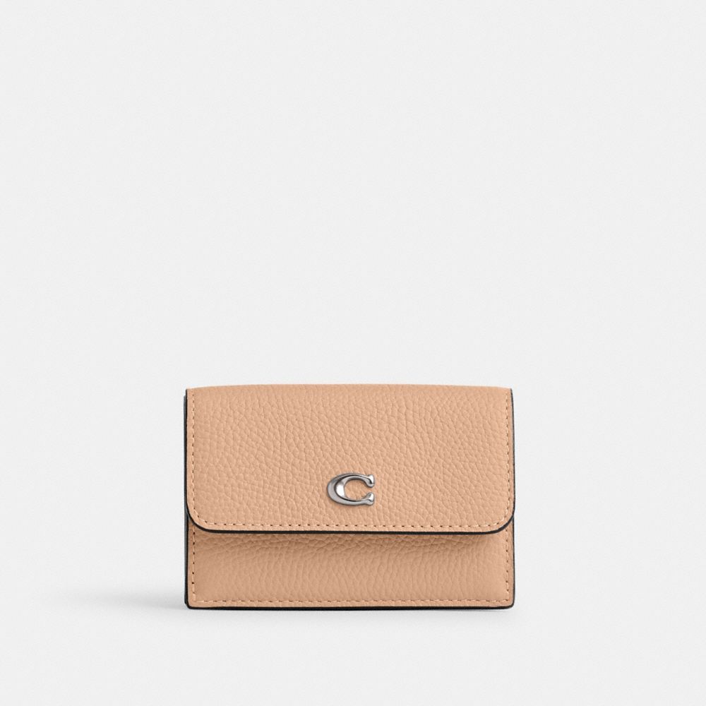 COACH CM437 Essential Mini Trifold Wallet SILVER/BUFF