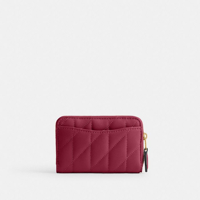 ESSENTIAL SMALL ZIP AROUND CARD CASE WITH PILLOW QUILTING