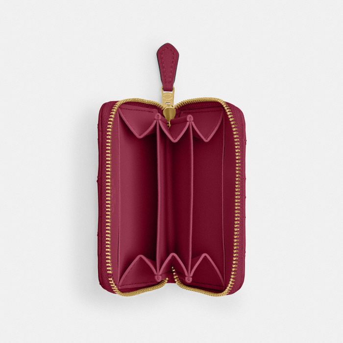 ESSENTIAL SMALL ZIP AROUND CARD CASE WITH PILLOW QUILTING