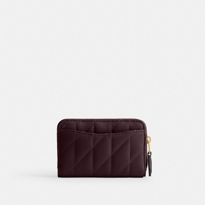 ESSENTIAL SMALL ZIP AROUND CARD CASE WITH PILLOW QUILTING