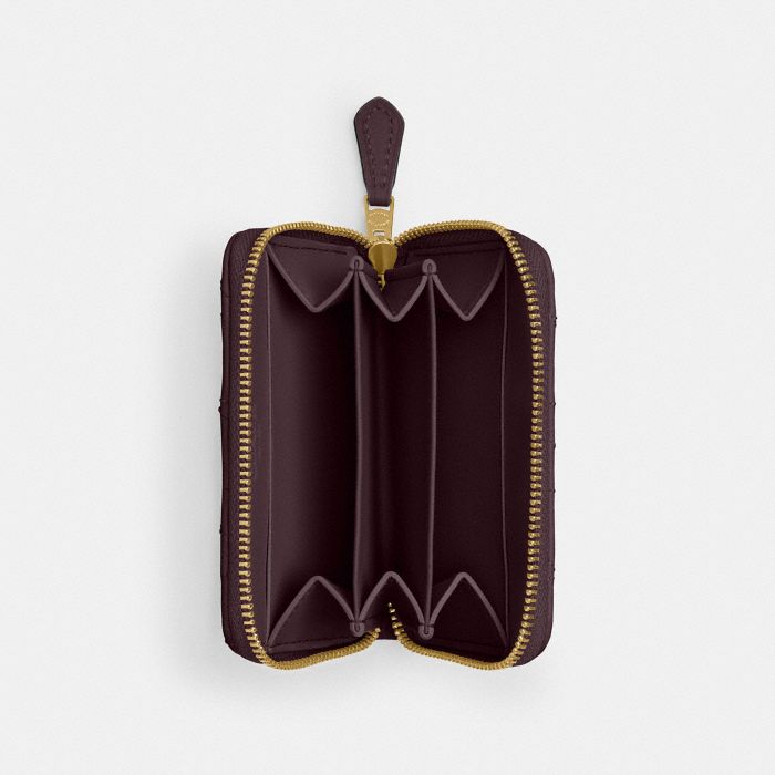 ESSENTIAL SMALL ZIP AROUND CARD CASE WITH PILLOW QUILTING