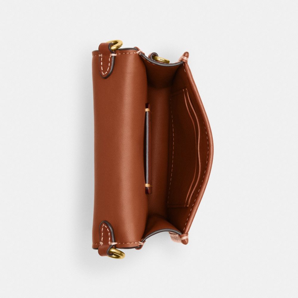 迷你經典 SIGNATURE 緹花面料斜背手機包