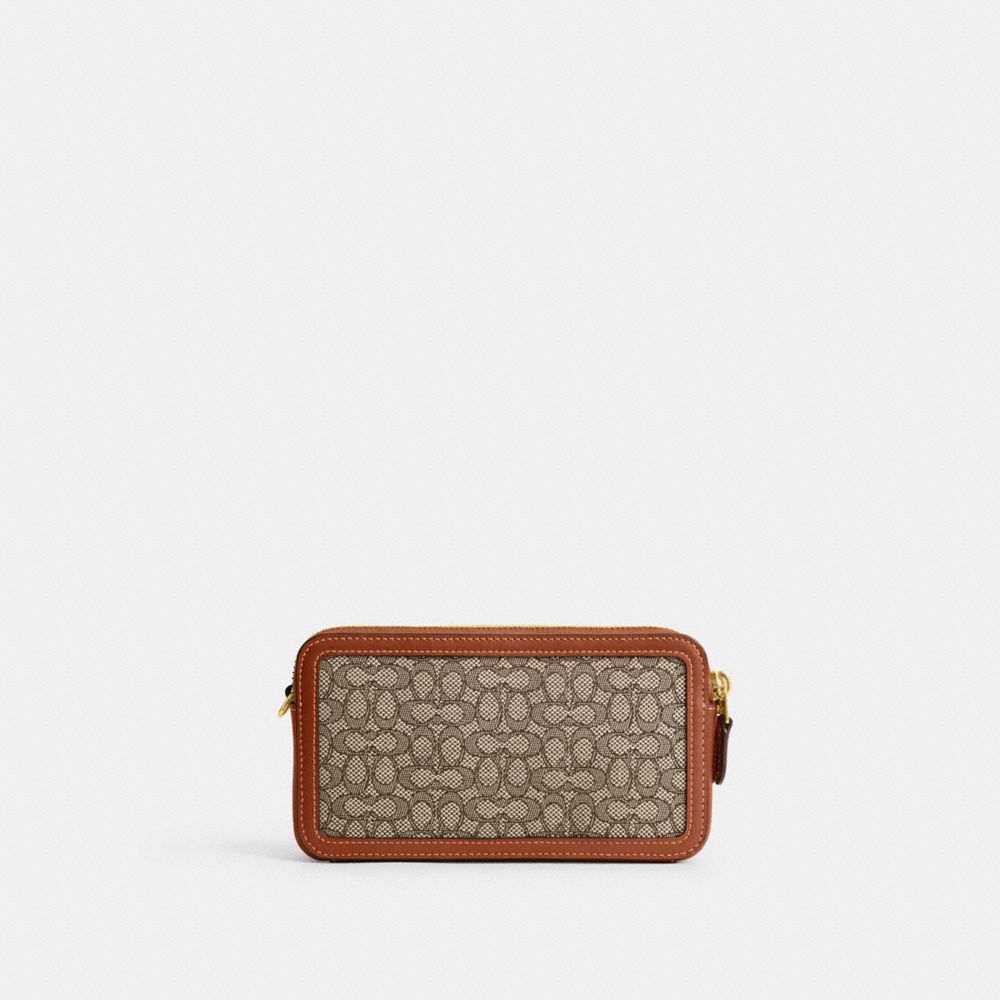 KIRA 迷你經典 SIGNATURE 緹花面料斜背手袋