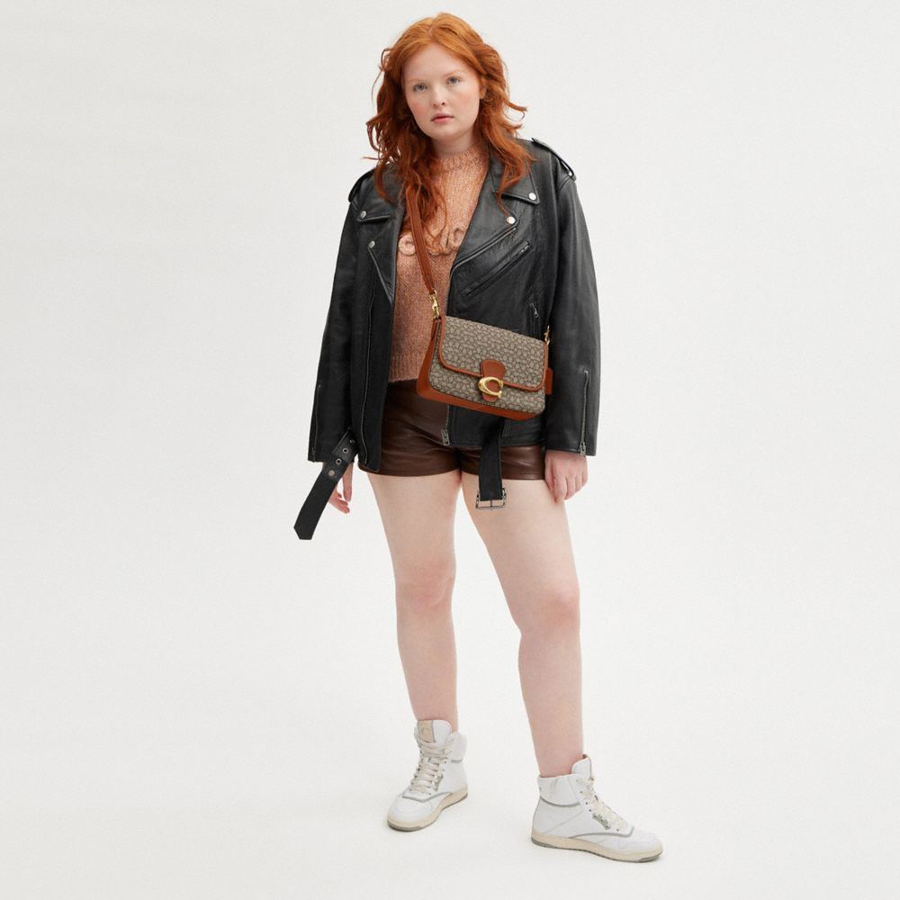 TABBY 迷你經典 SIGNATURE 緹花面料柔軟單肩手袋