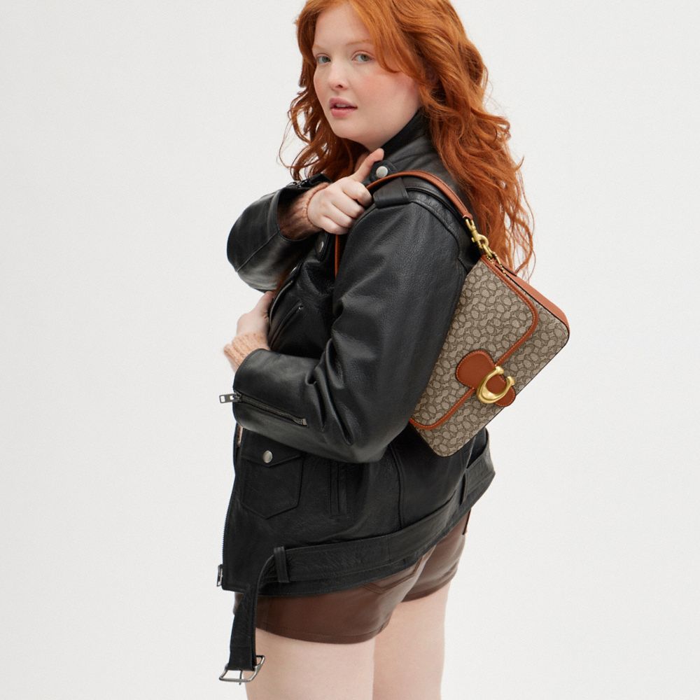 TABBY 迷你經典 SIGNATURE 緹花面料柔軟單肩手袋