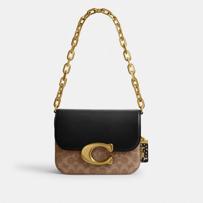 IDOL BAG IN SIGNATURE CANVAS WITH SNAKESKIN DETAIL