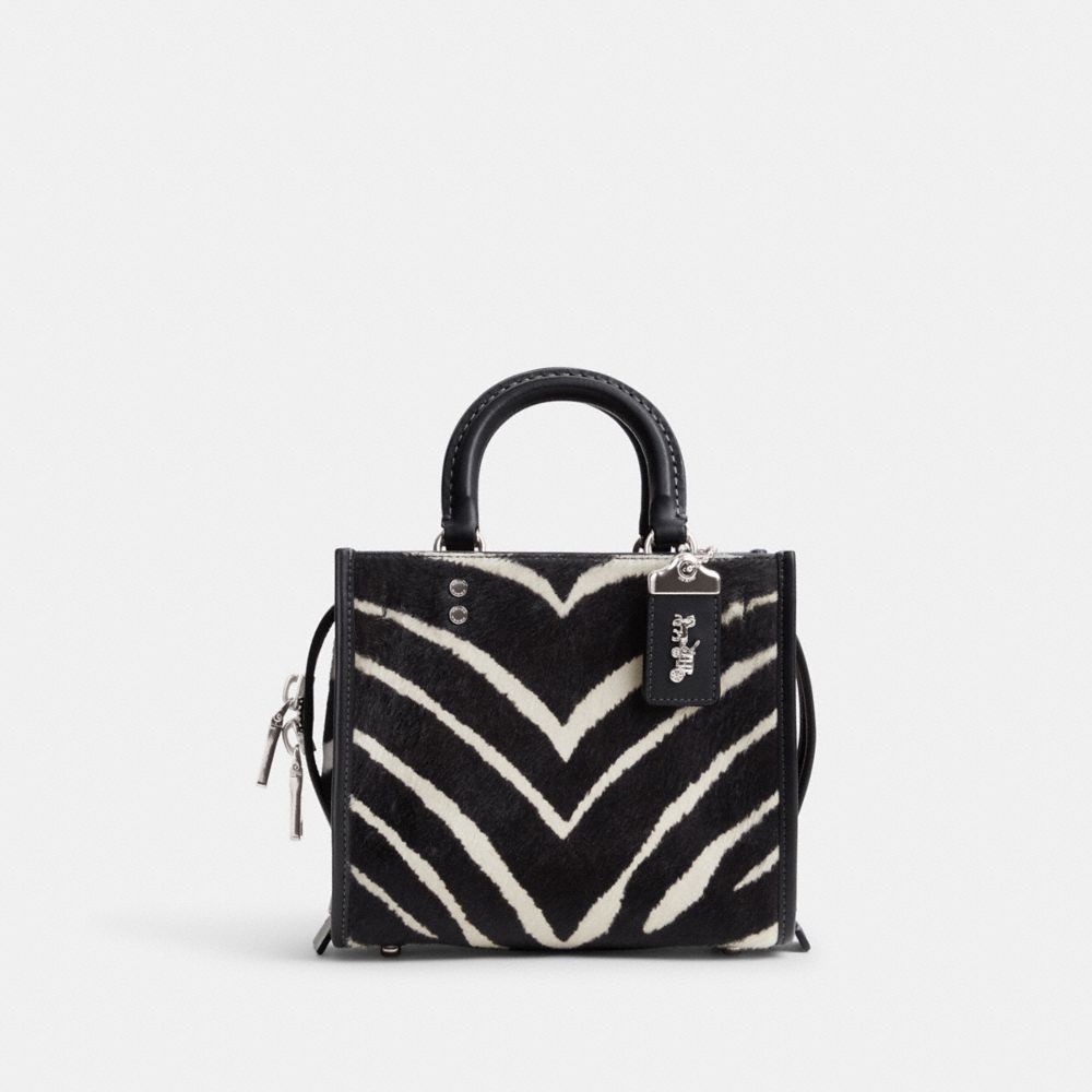 COACH CM564 Rogue 20 In Haircalf With Zebra Print SILVER/ZEBRA