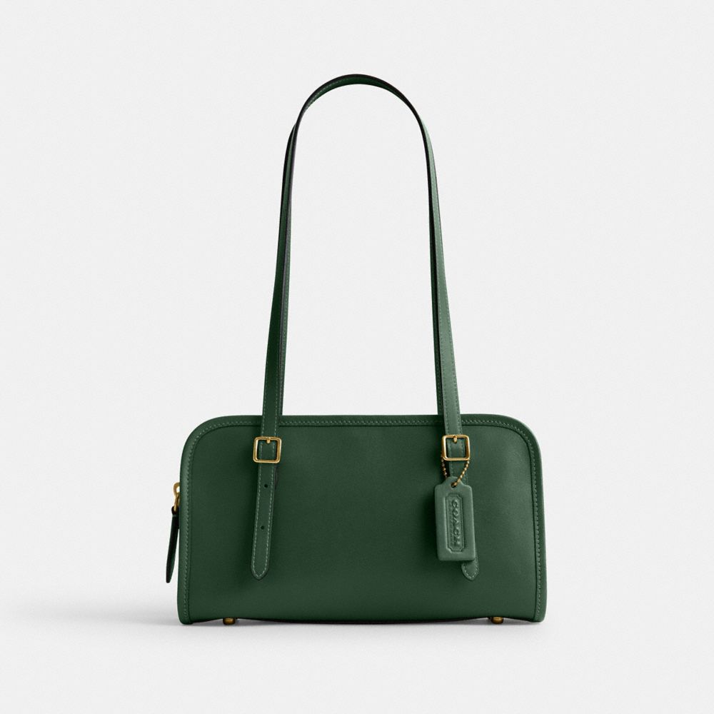 COACH CM565 Swing Zip Bag BRASS/HUNTER GREEN