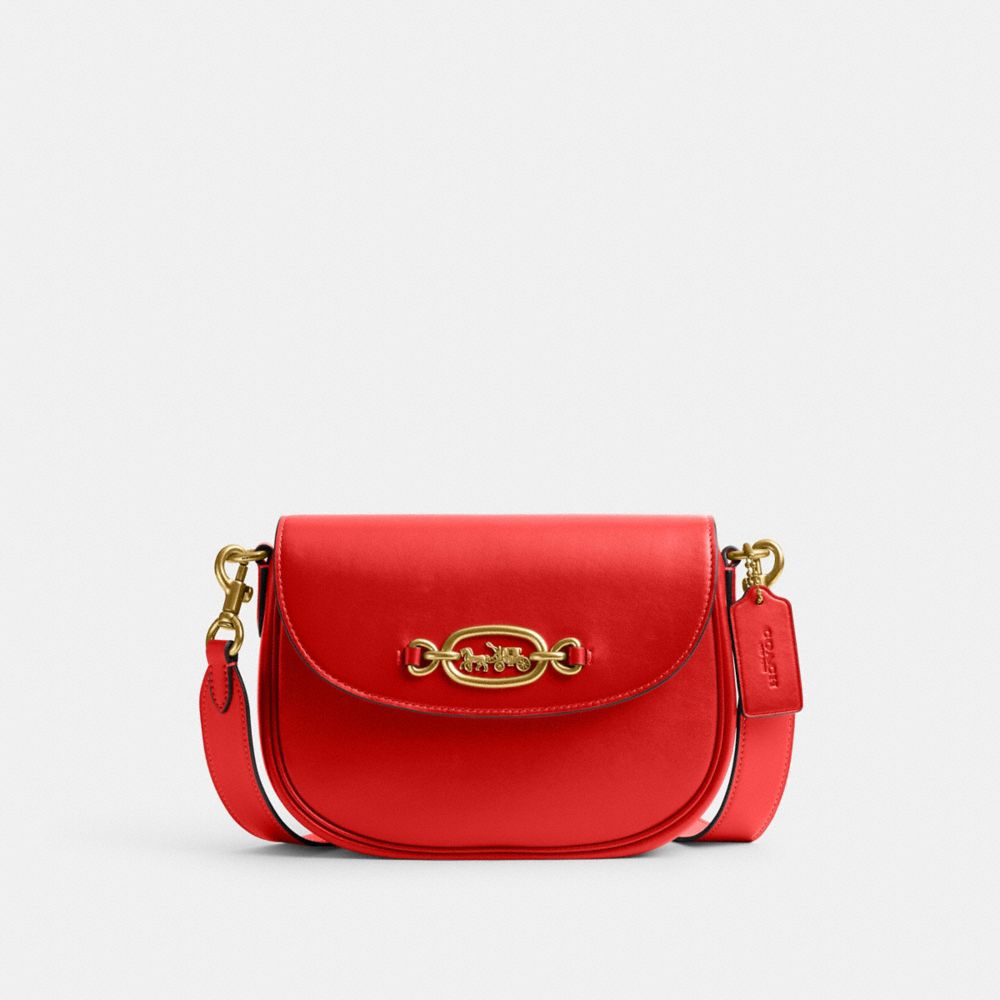 COACH CM705 Harley Crossbody Bag BRASS/SPORT RED