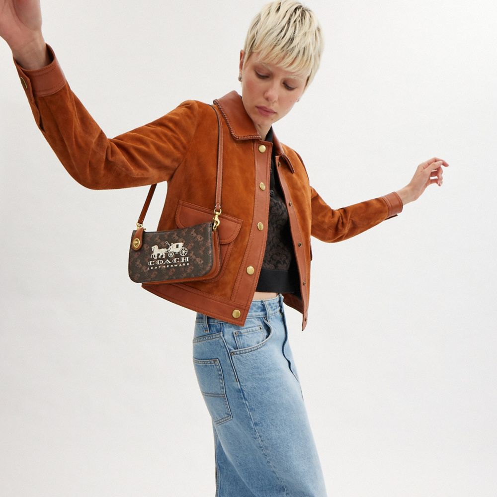 PENN 馬車主題圖案印花單肩手袋