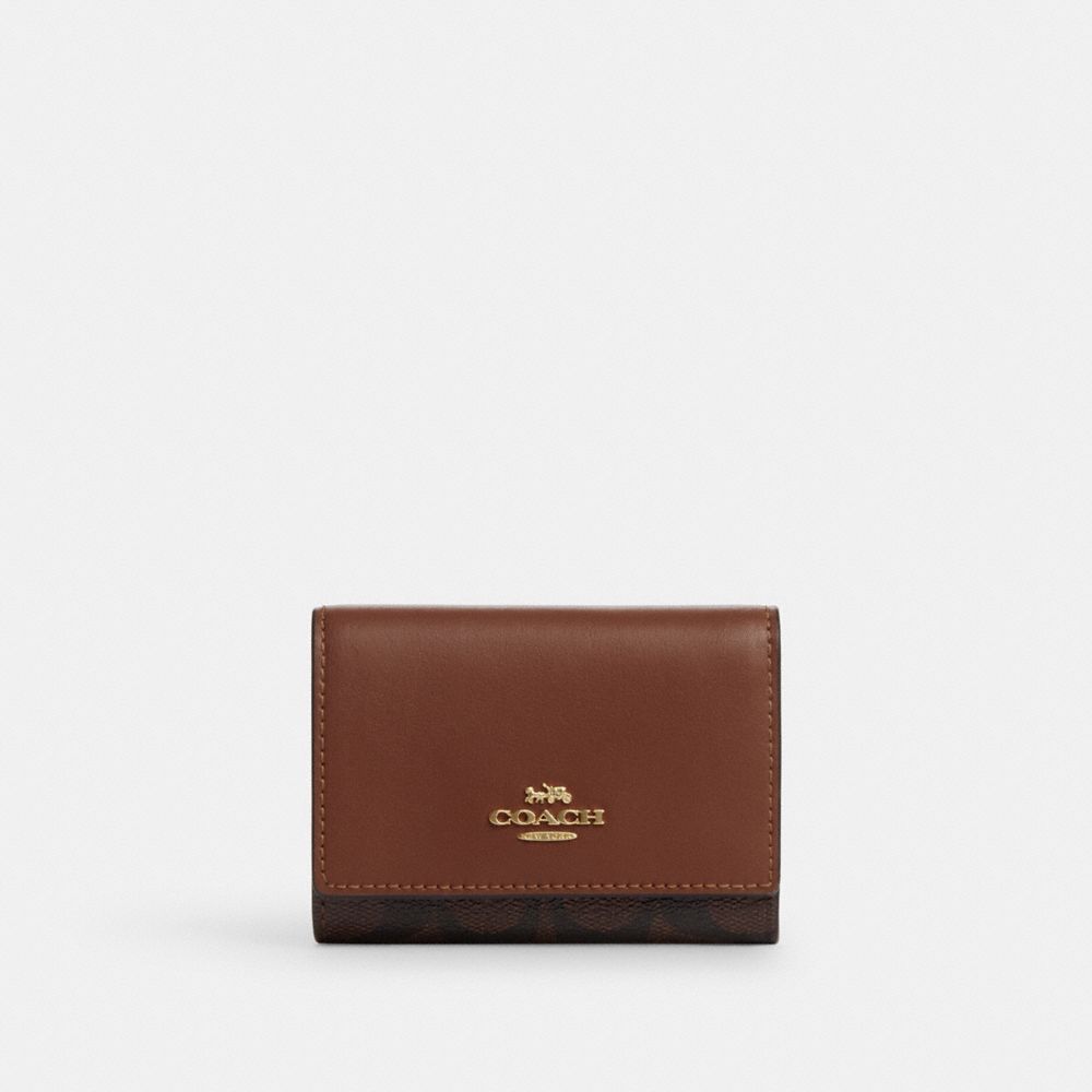 Micro Wallet In Signature Canvas - CM761 - Im/Brown/Redwood