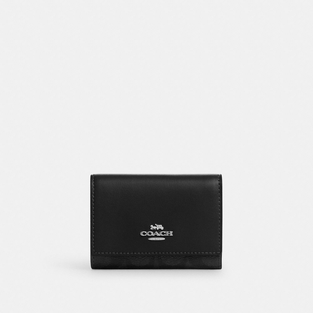 Micro Wallet In Signature Canvas - CM761 - Silver/Graphite/Black