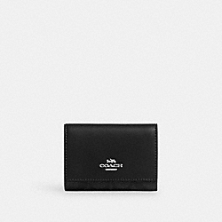 COACH CM761 Micro Wallet In Signature Canvas SILVER/GRAPHITE/BLACK