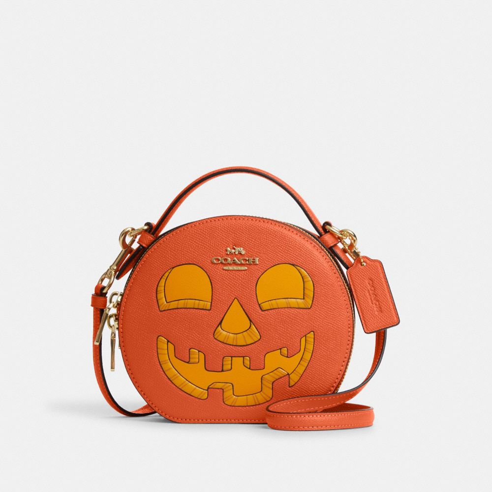 COACH Cm768 - CANTEEN CROSSBODY WITH HALLOWEEN PUMPKIN - IM/BRIGHT ...