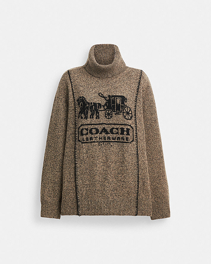 HORSE AND CARRIAGE TURTLENECK SWEATER