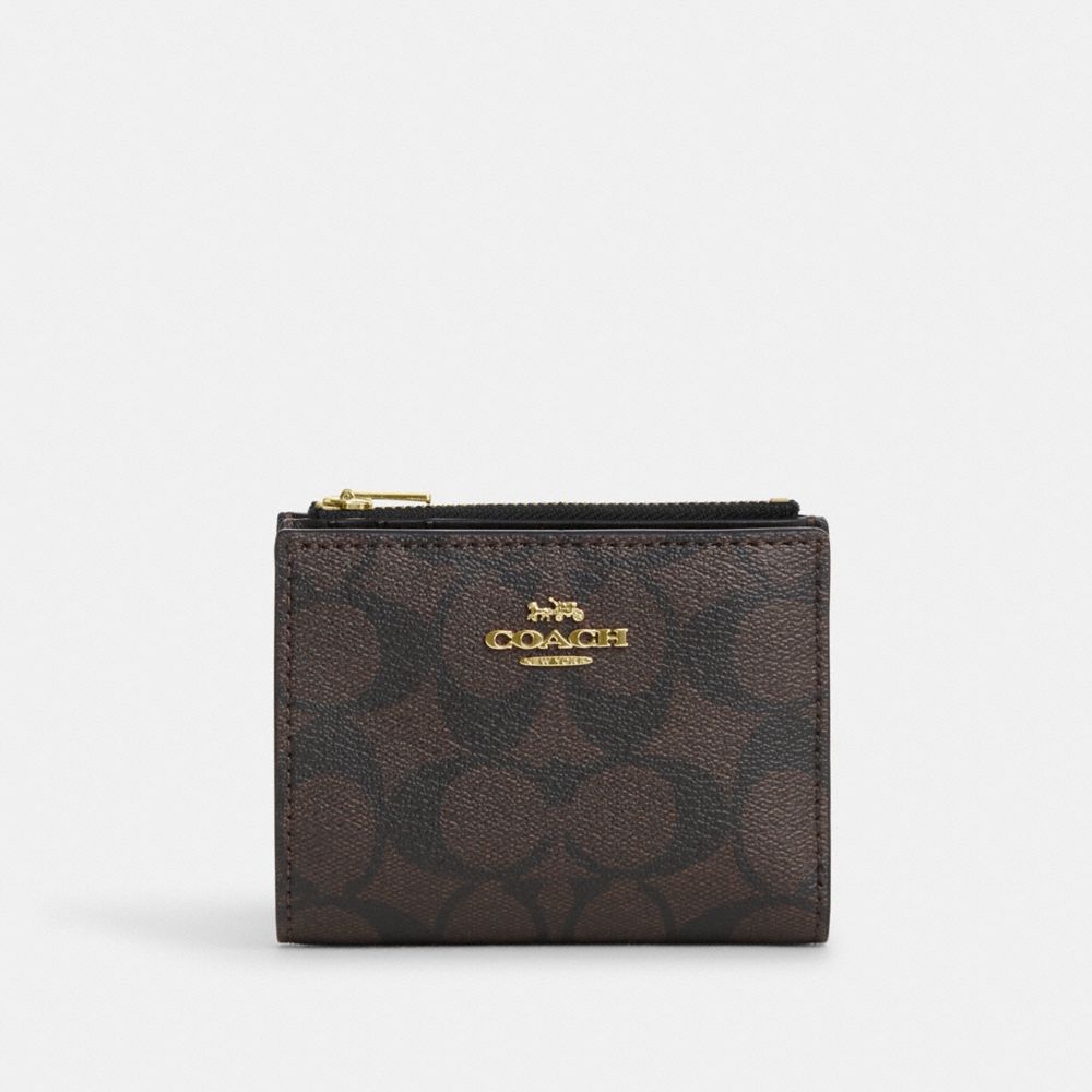 Coach Slim Bifold Card Wallet with Car Print