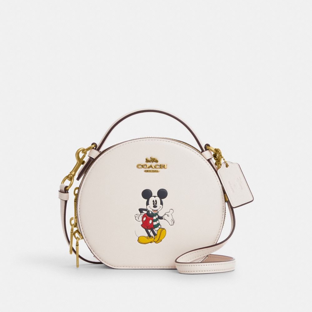 COACH CM856 Disney X Coach Canteen Crossbody With Mickey Mouse Brass/Chalk Multi