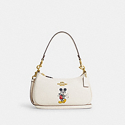 Disney X Coach Teri Shoulder Bag With Mickey Mouse - CM859 - Brass/Chalk Multi