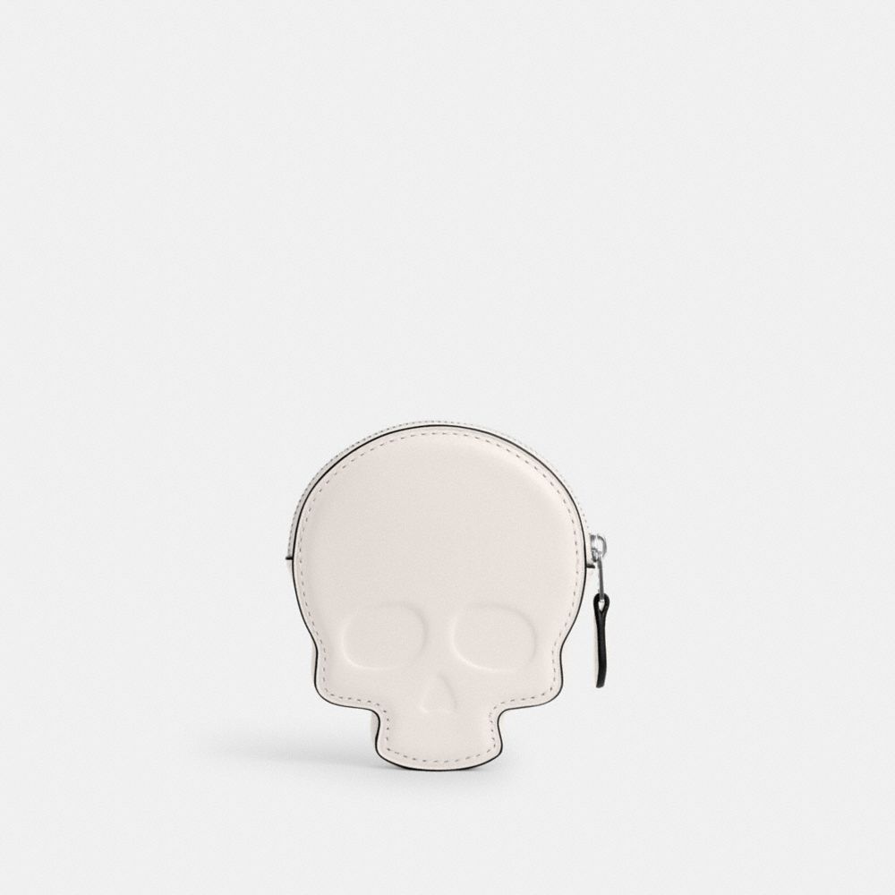 COACH CN001 Skull Coin Case SILVER/CHALK