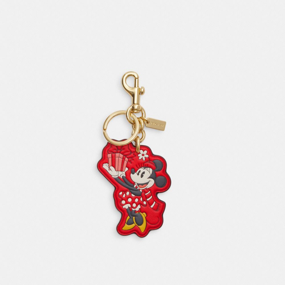 COACH CN008 Disney X Coach Minnie Mouse Bag Charm GOLD/ELECTRIC RED