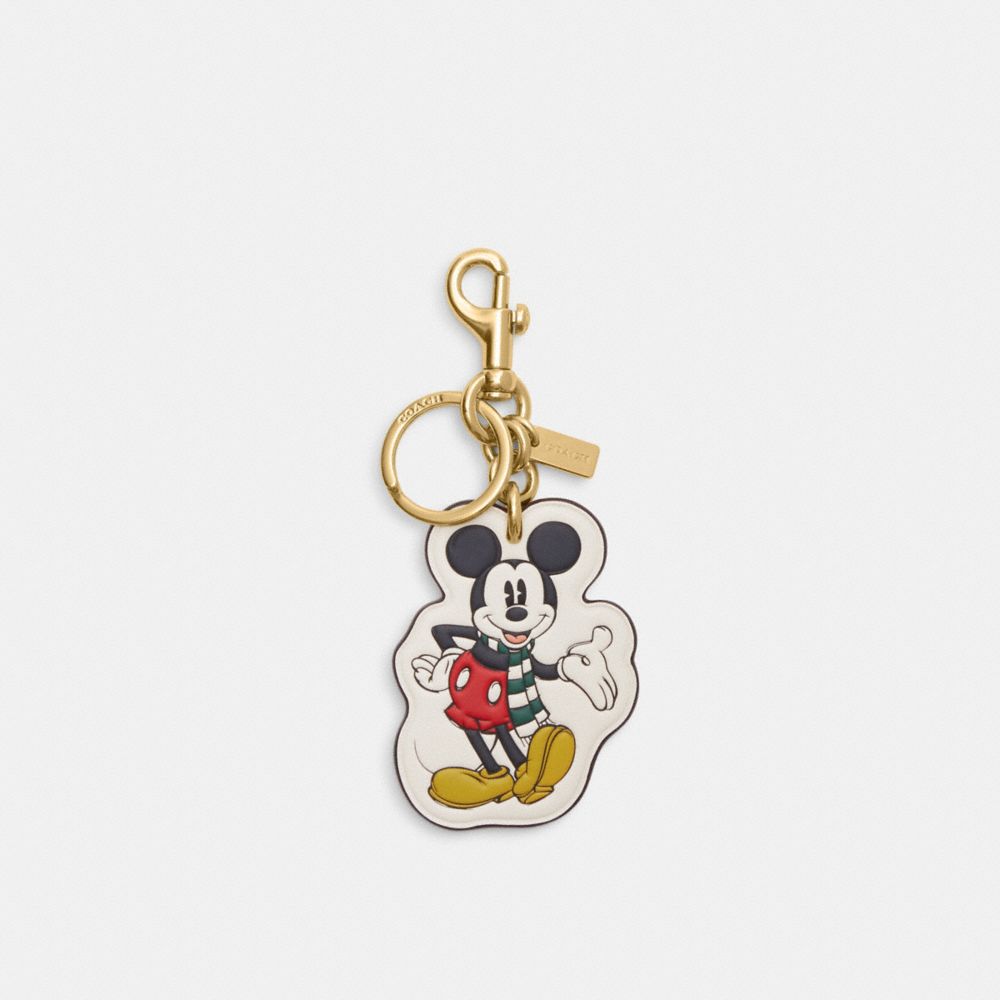 COACH CN009 Disney X Coach Mickey Mouse Bag Charm Gold/Chalk