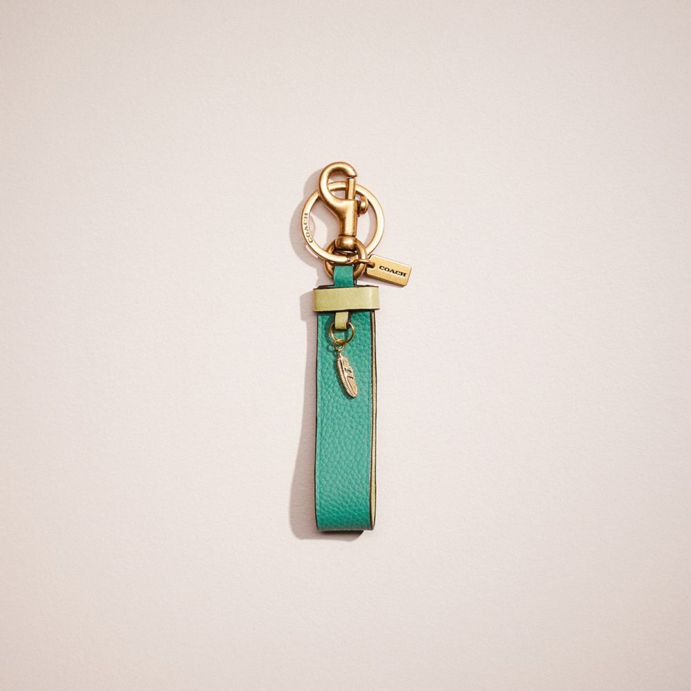 CN206 - Remade Key Chain With Charm Green Multi