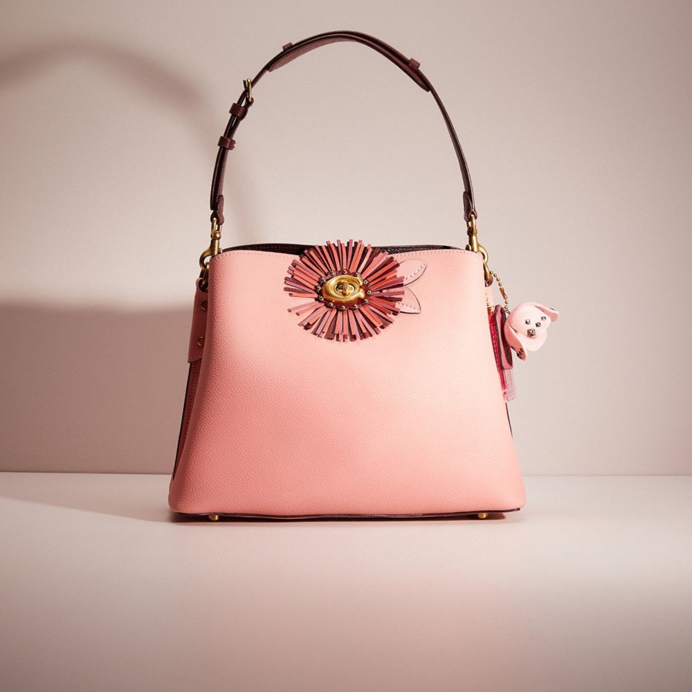 CN208 - Upcrafted Willow Shoulder Bag In Colorblock Brass/Candy Pink Multi