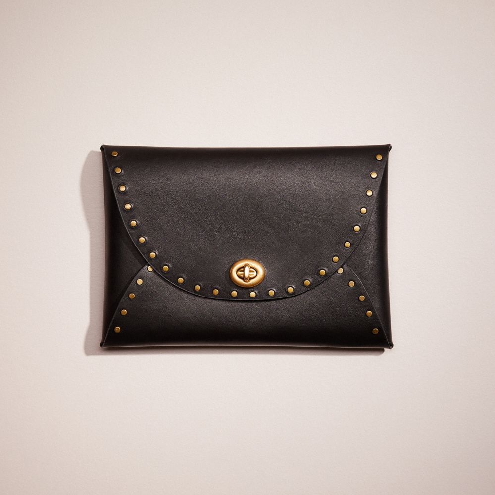 CN213 - Remade Large Pouch With Rivets Black