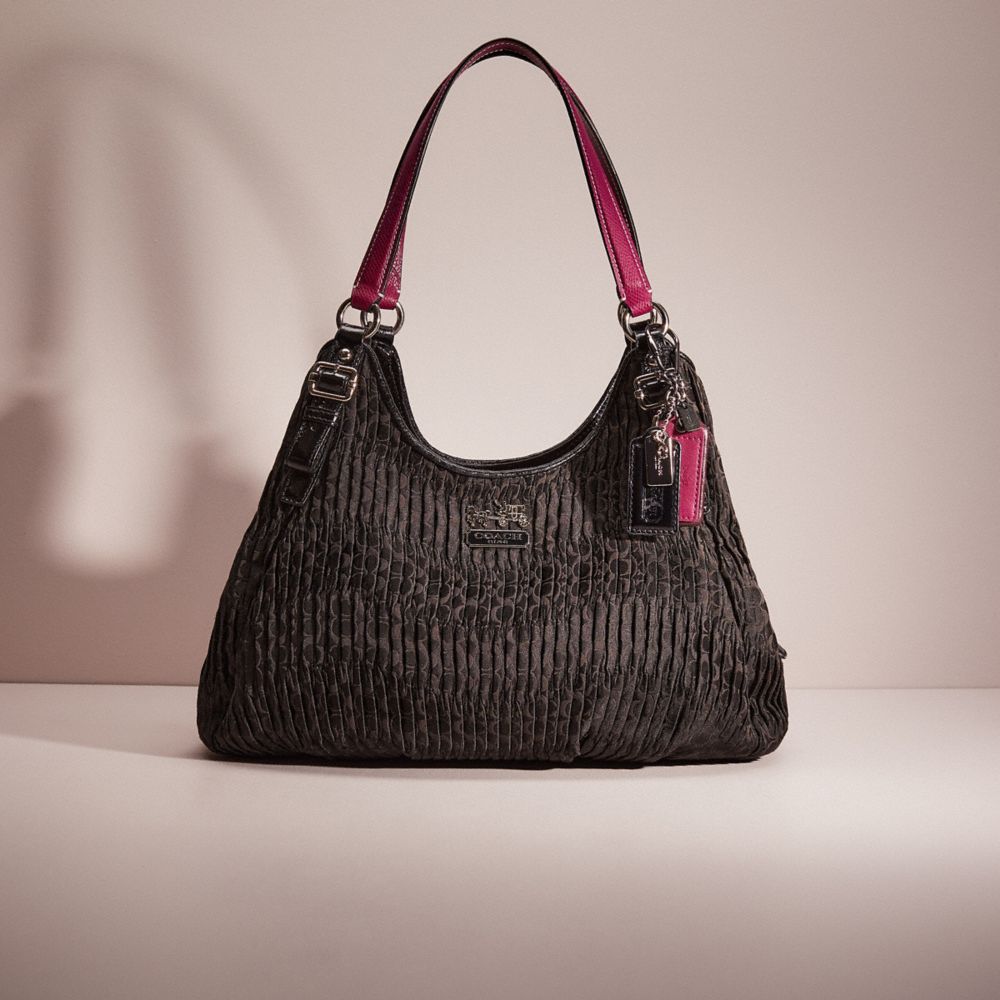 CN286 - Upcrafted Madison Gathered Signature Maggie Bag Silver/Black