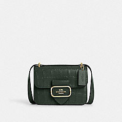 COACH CN313 Morgan Square Crossbody GOLD/AMAZON GREEN