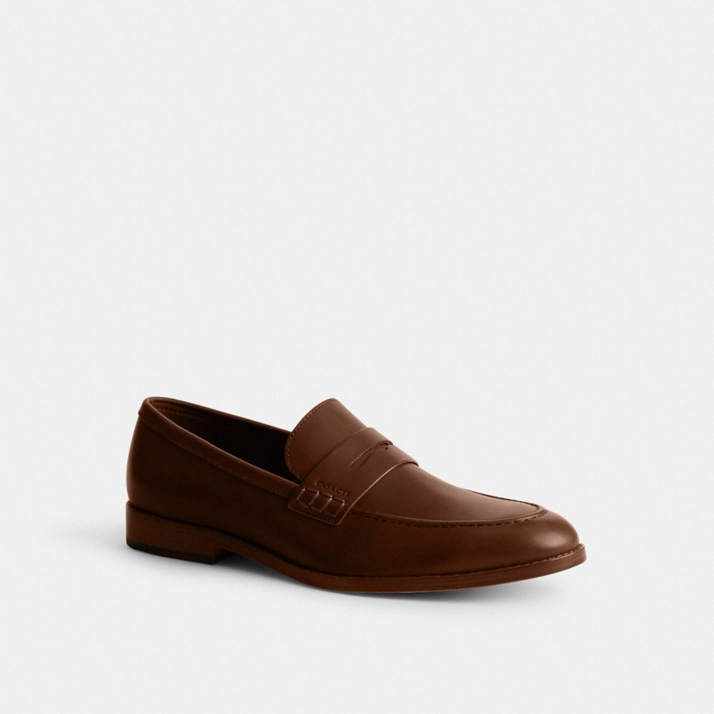 COACH&reg;,Declan Loafer,Leather,Loafer,Penny Loafer,Work,Brown,Front View