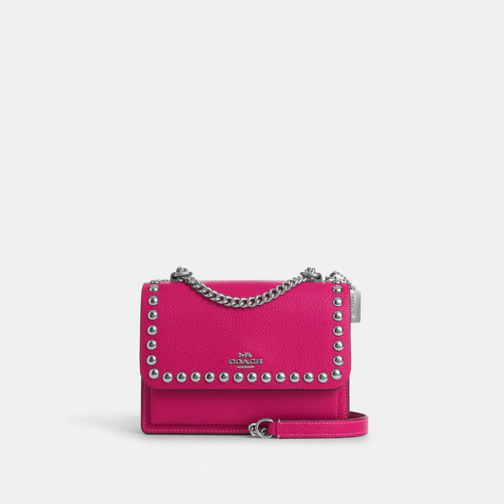 Mini Klare Crossbody With Rivets - CN354 - Silver/Cerise