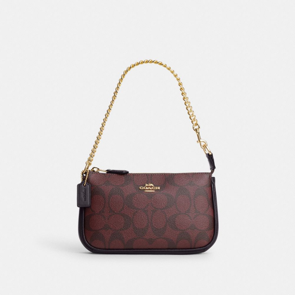 COACH CN385 Nolita 19 In Signature Canvas GOLD/OXBLOOD MULTI