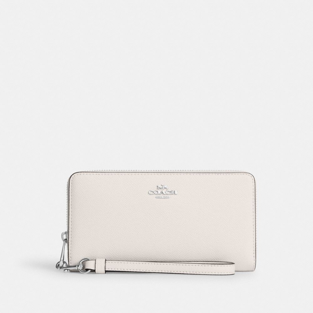 COACH CN393 Long Zip Around Wallet SILVER/CHALK