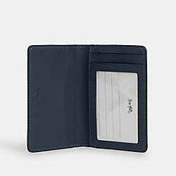 Id Wallet With Plaid Print - CN412 - Gunmetal/Denim Multi
