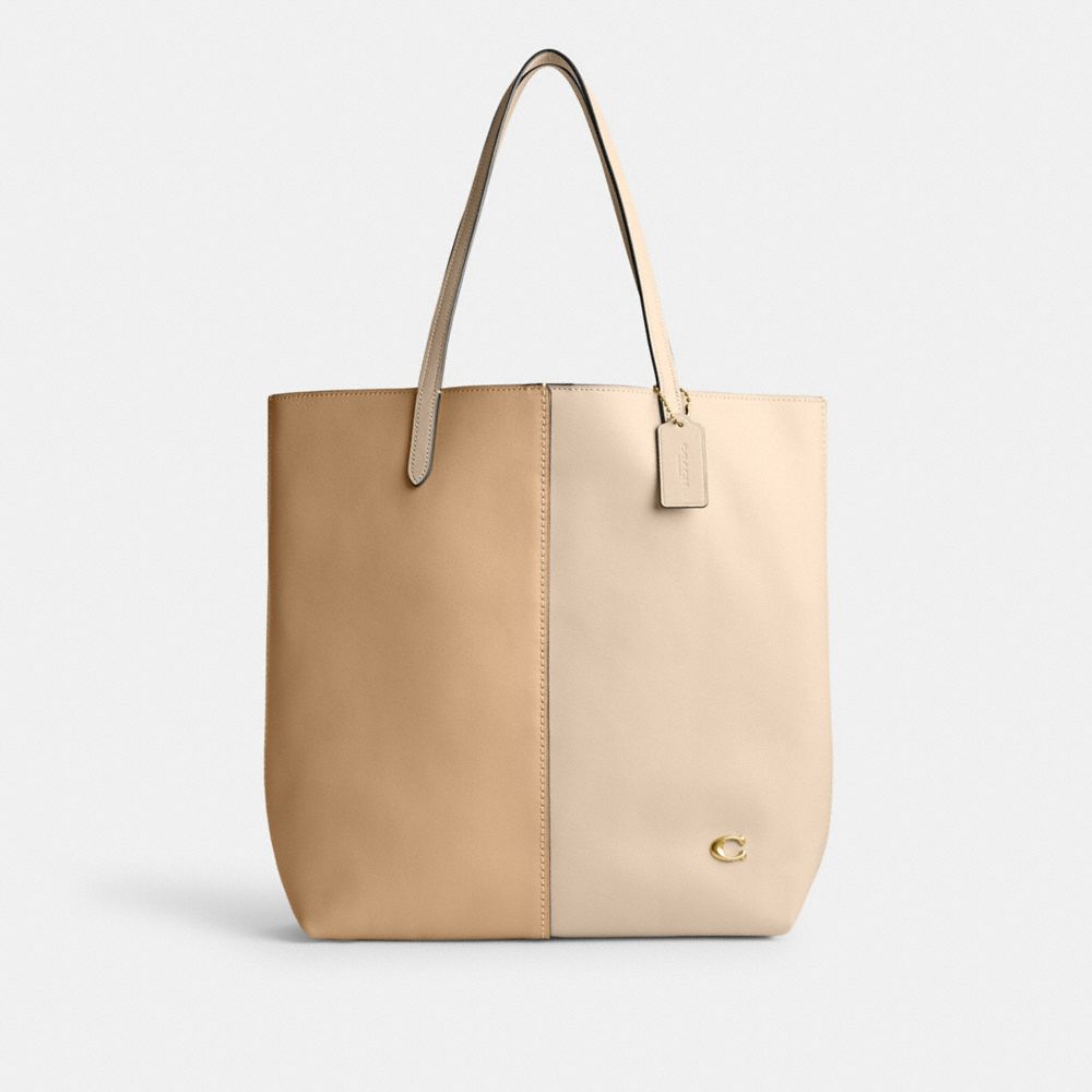COACH CN423 North Tote In Colorblock BRASS/IVORY MULTI