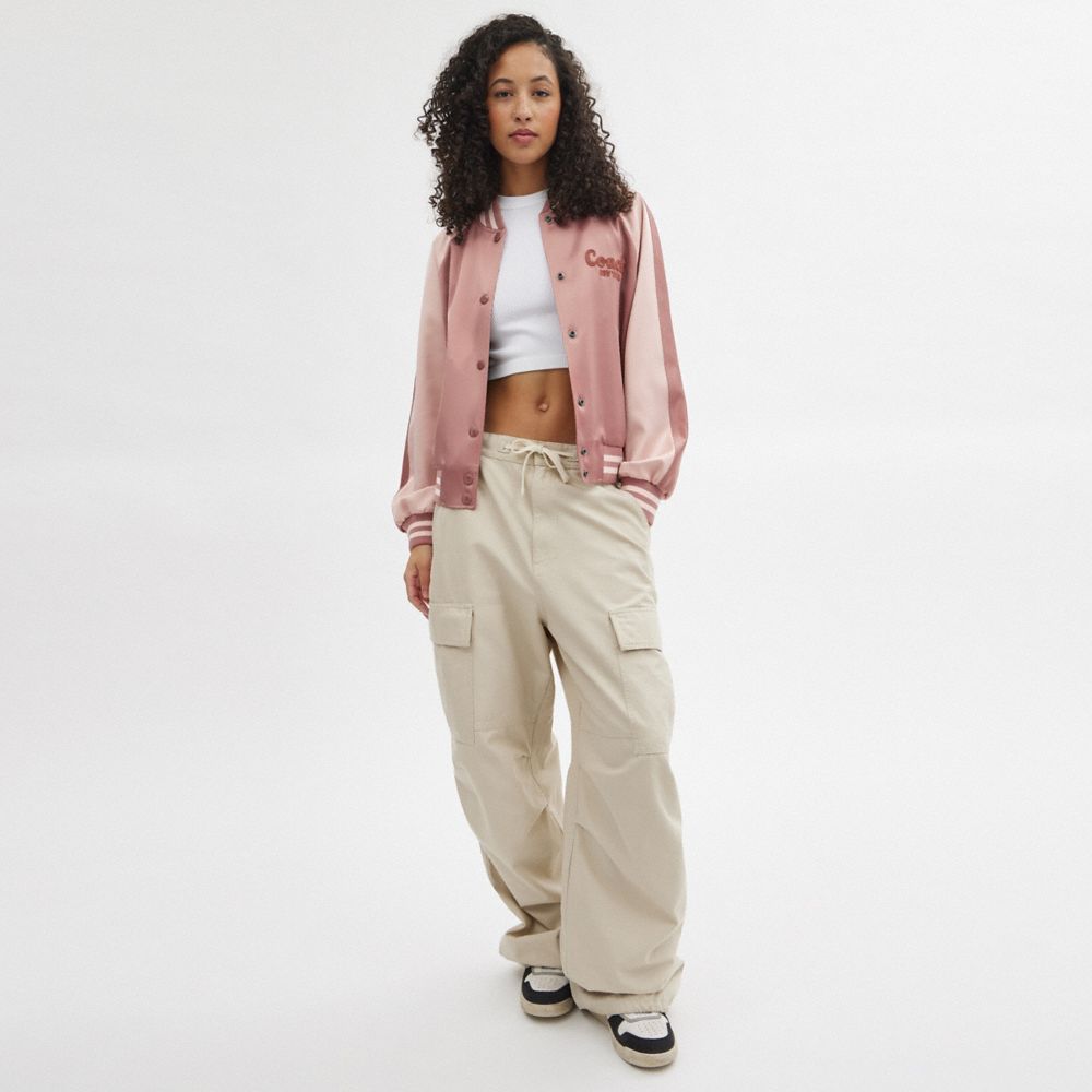 緞面 VARSITY 學院風夾克