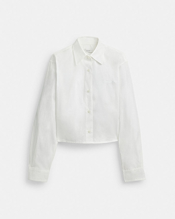 CROPPED BUTTON UP SHIRT