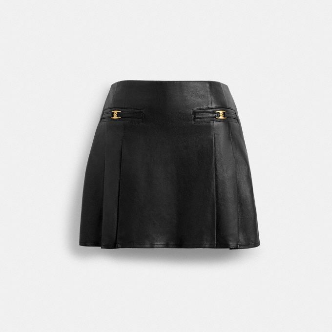 Coach leather 2025 mini skirt