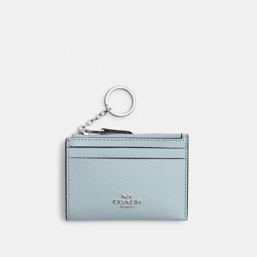 COACH CN500 Mini Skinny Id Case SILVER/PALE BLUE