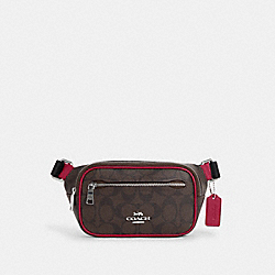 Mini Belt Bag In Signature Canvas - CN503 - Silver/Brown/Bright Violet