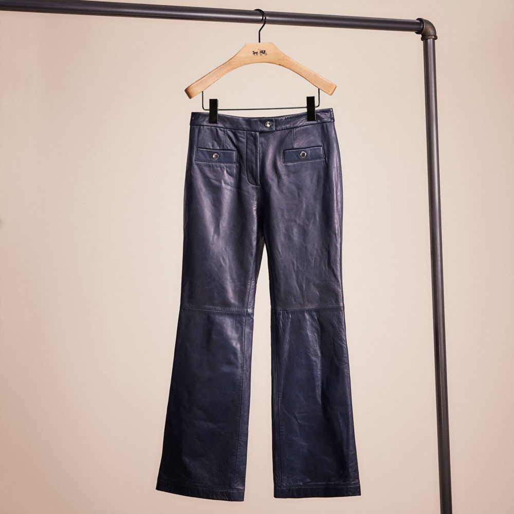 COACH CN525 Restored Leather Pant Navy