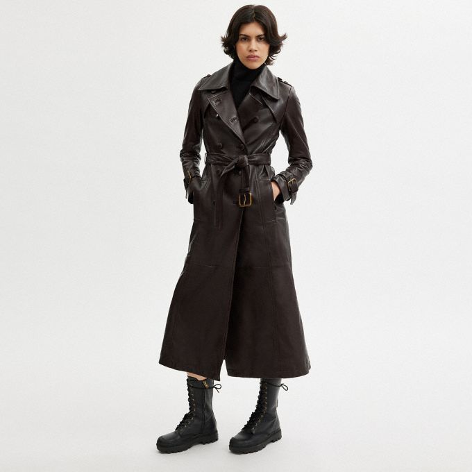 Coach black 2024 trench coat