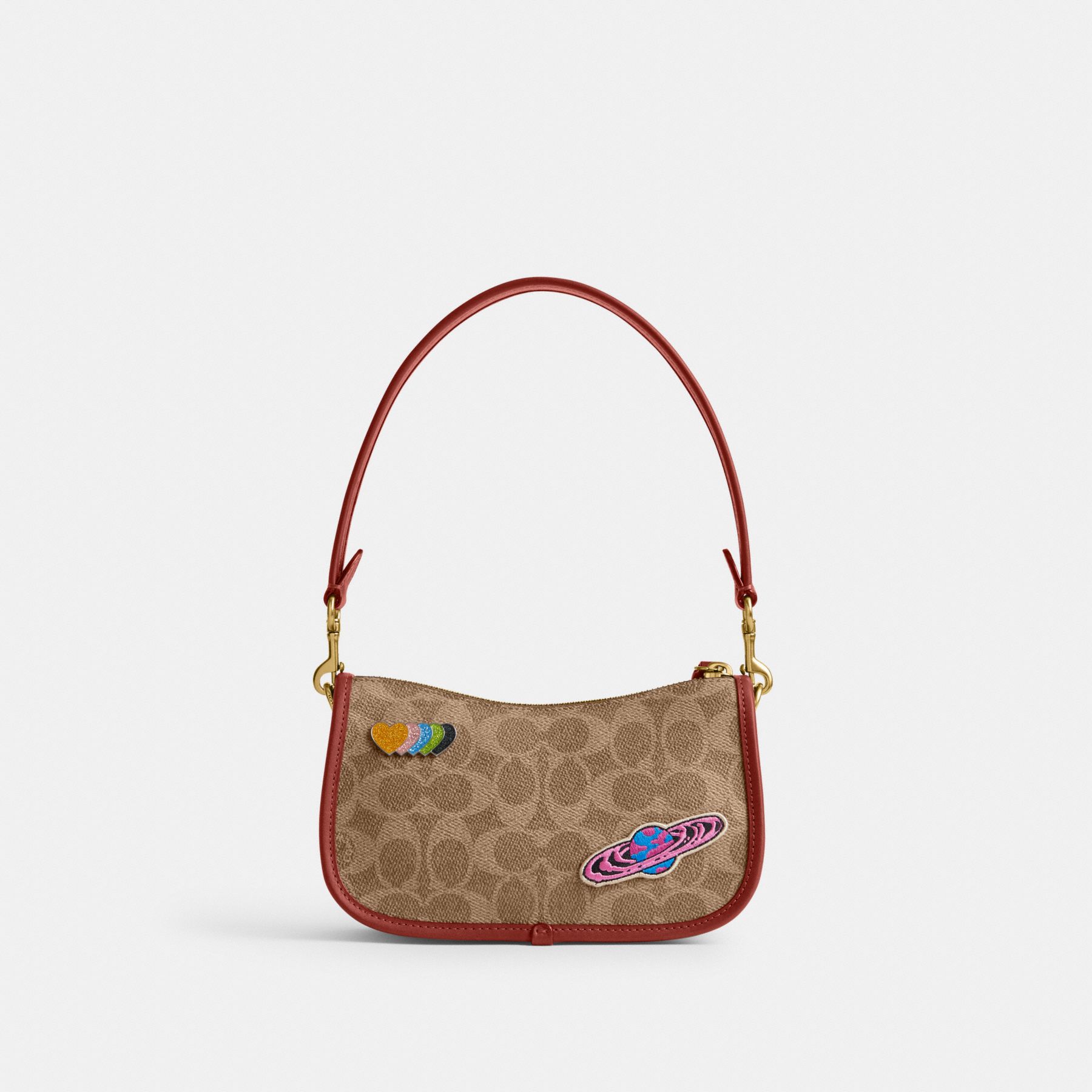 SWINGER 20 COACH 宇宙主題經典SIGNATURE 帆布徽章手袋| COACH
