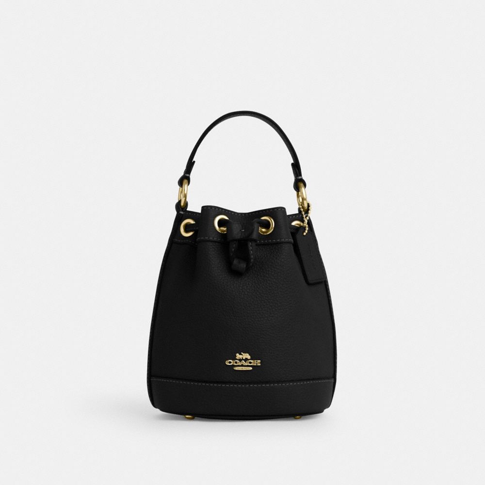 COACH CN683 Dempsey Drawstring Bucket Bag 15 Gold/Black