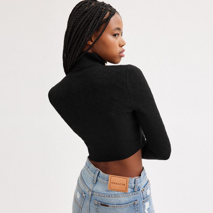 Cropped turtleneck store